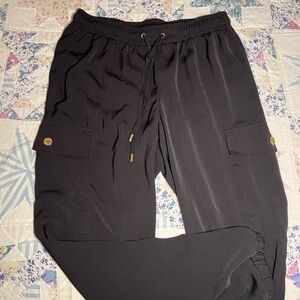 MK Michael Kors black cargo joggers